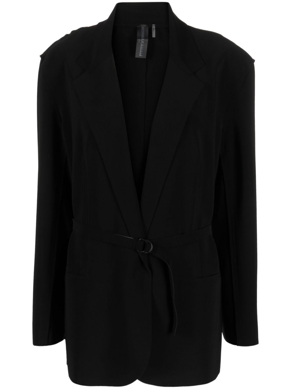 Norma Kamali notched-lapel belted blazer - Black von Norma Kamali