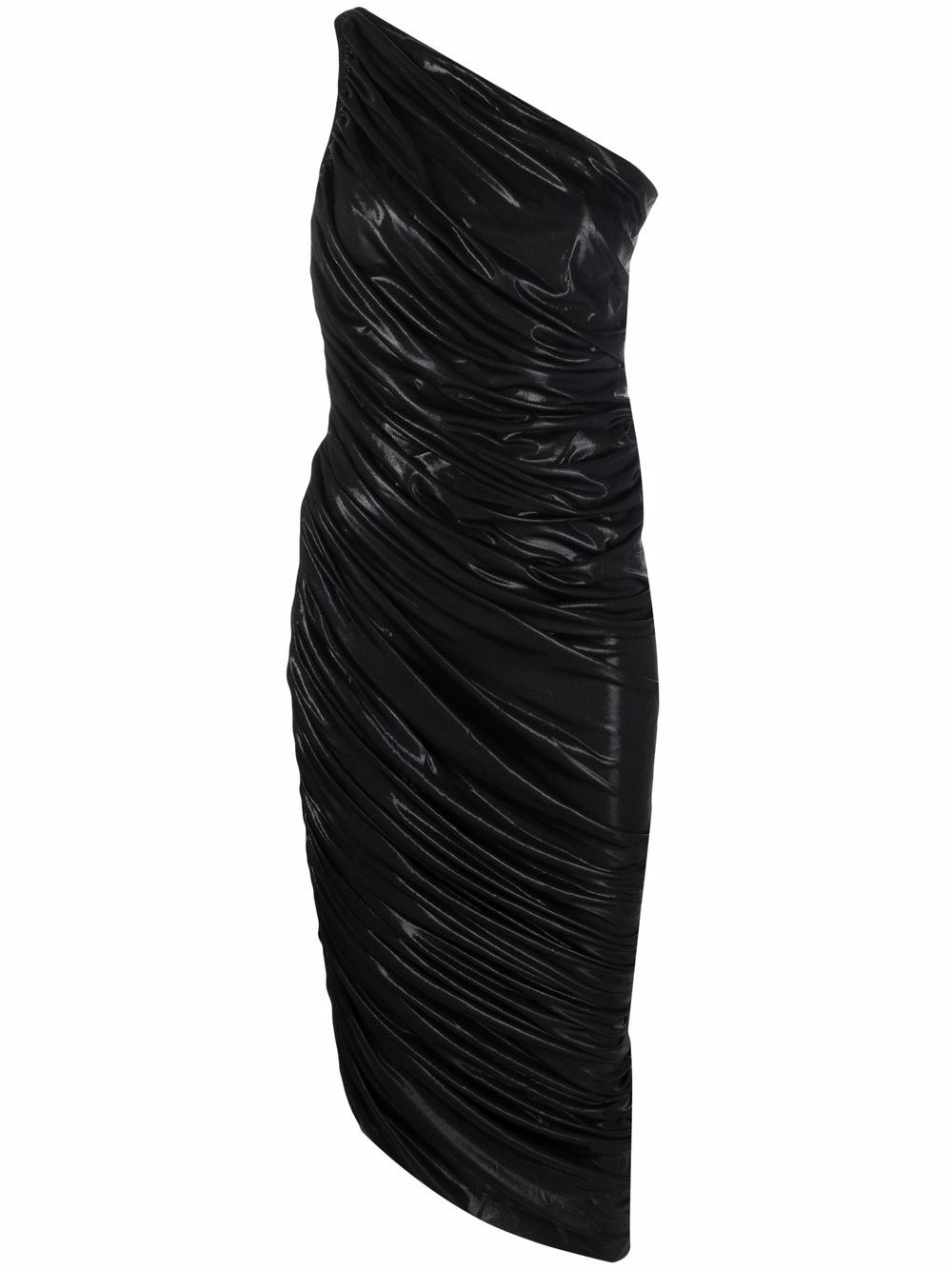 Norma Kamali ruched one-shoulder dress - Black von Norma Kamali