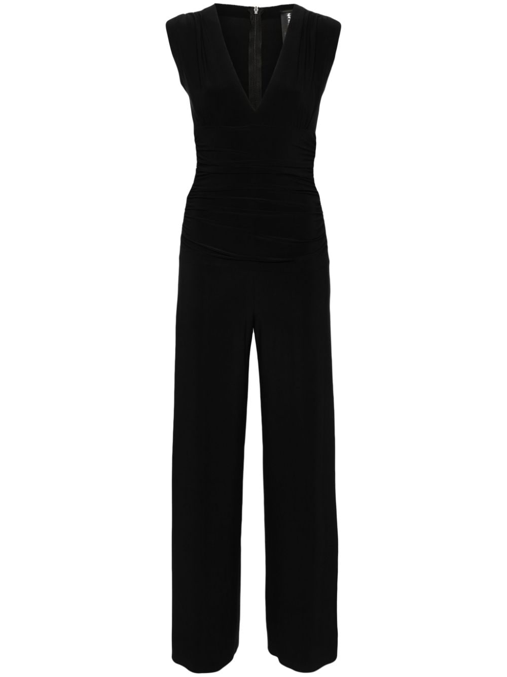 Norma Kamali ruched V-neck jumpsuit - Black von Norma Kamali