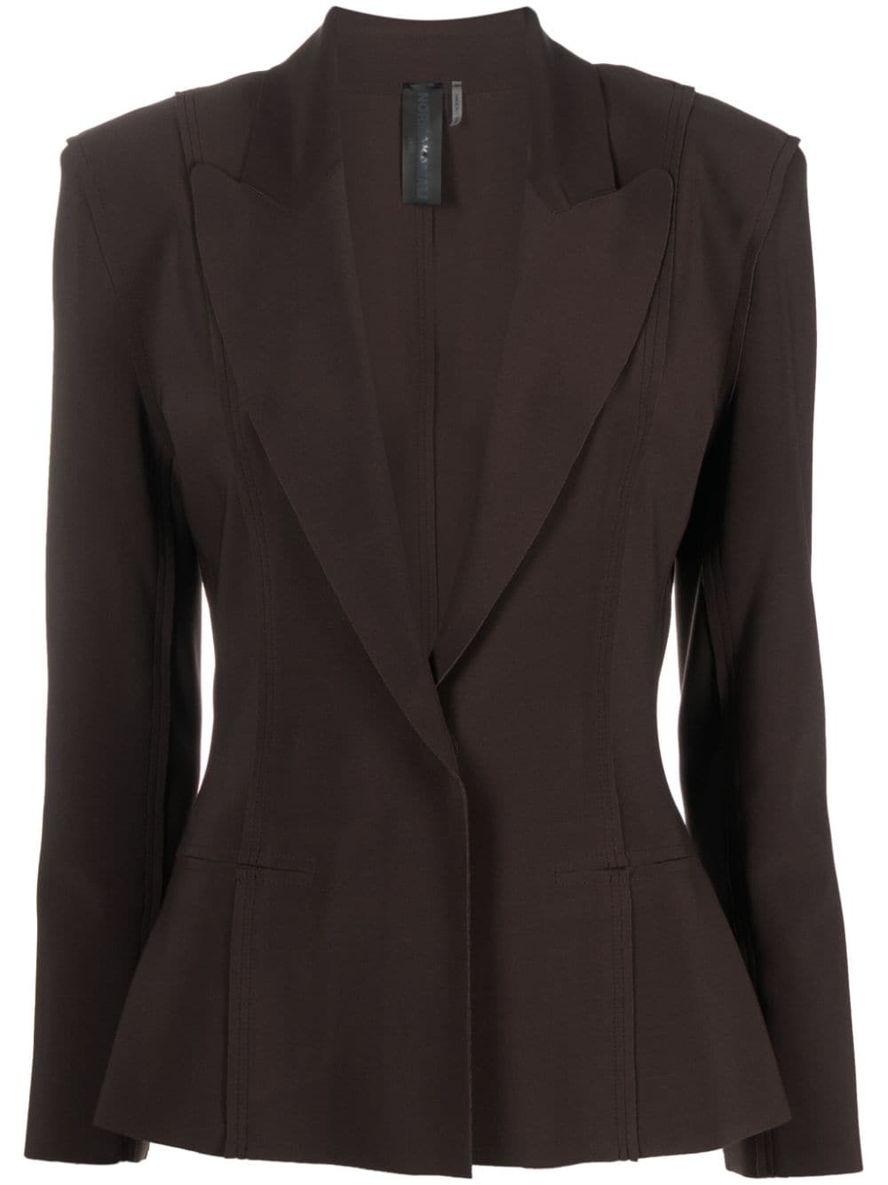 Norma Kamali single-breasted fitted blazer - Brown