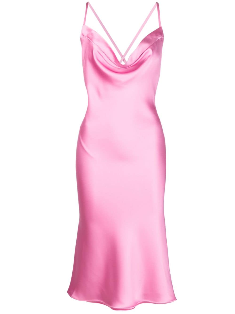 Norma Kamali slip-on satin midi dress - Pink von Norma Kamali