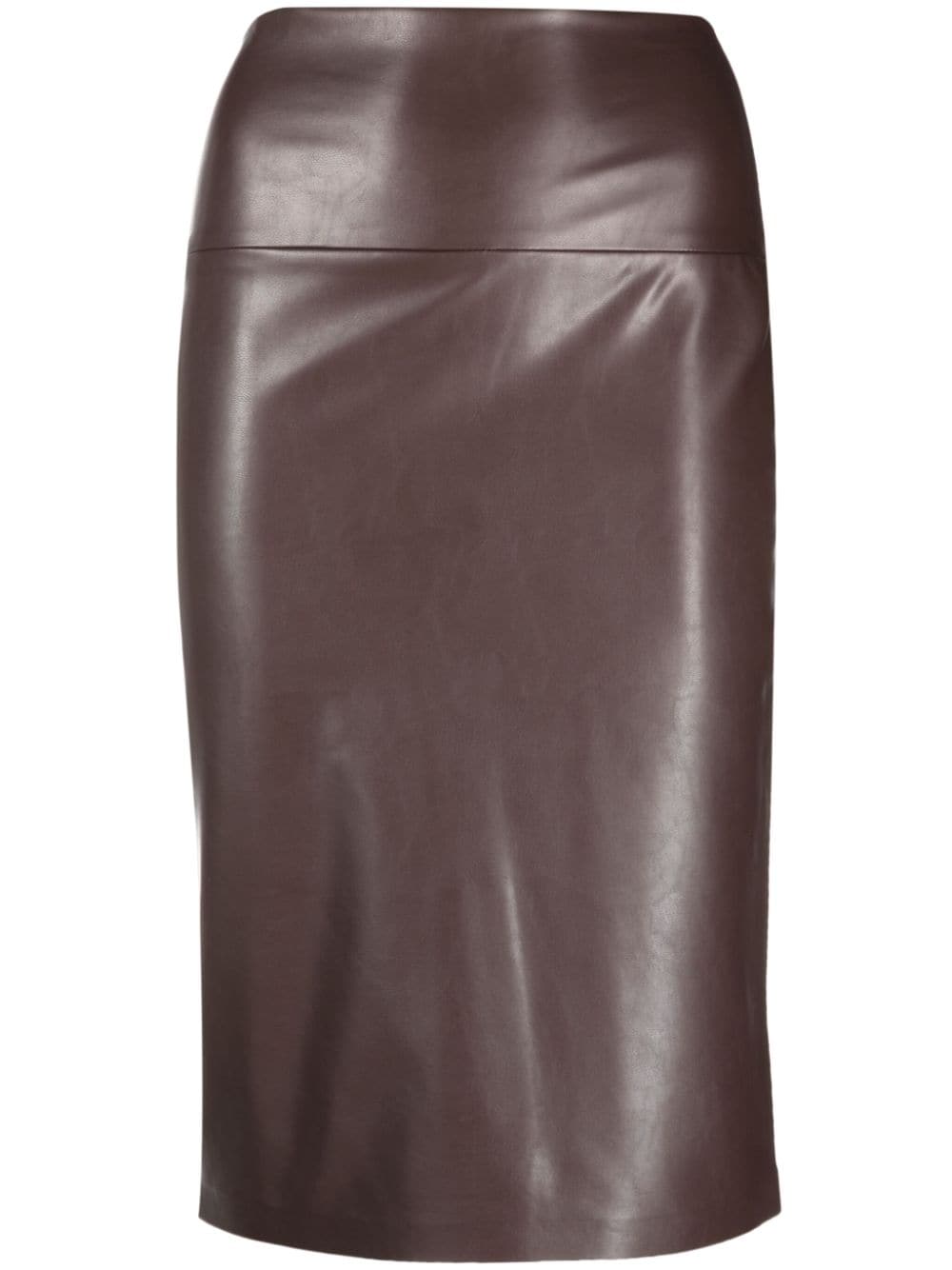 Norma Kamali straight-cut faux-leather skirt - Brown von Norma Kamali