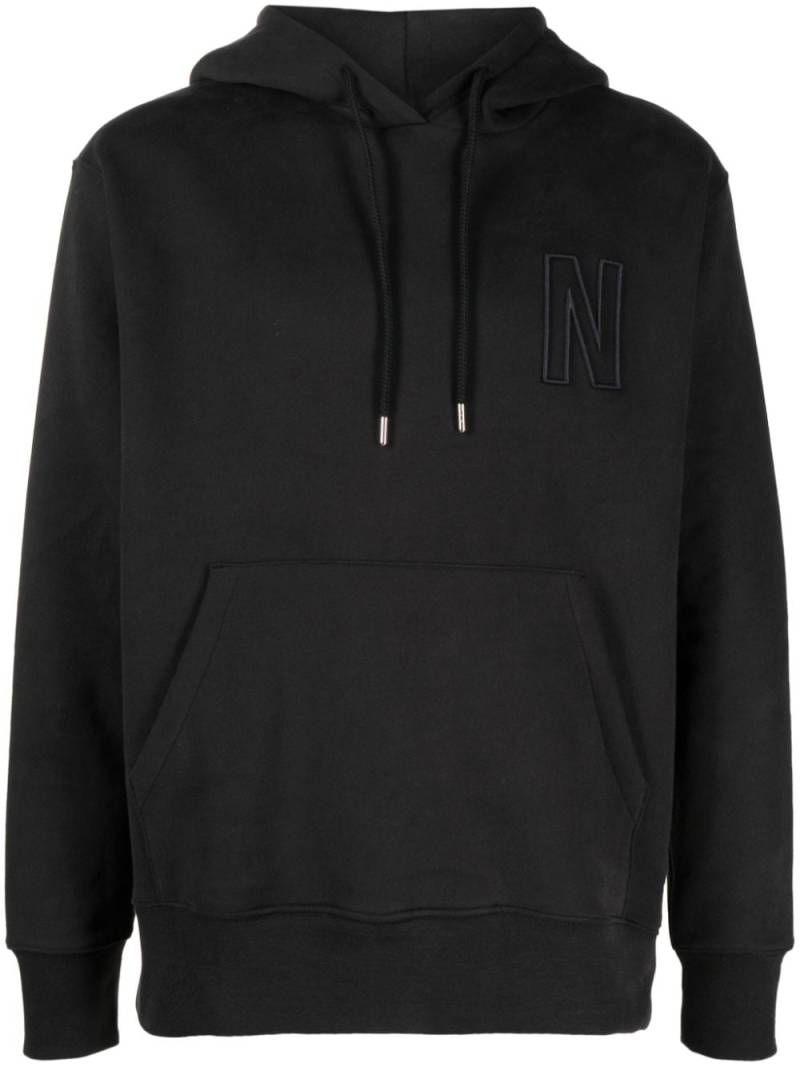 Norse Projects Arne logo-embroidered organic cotton hoodie - Black von Norse Projects
