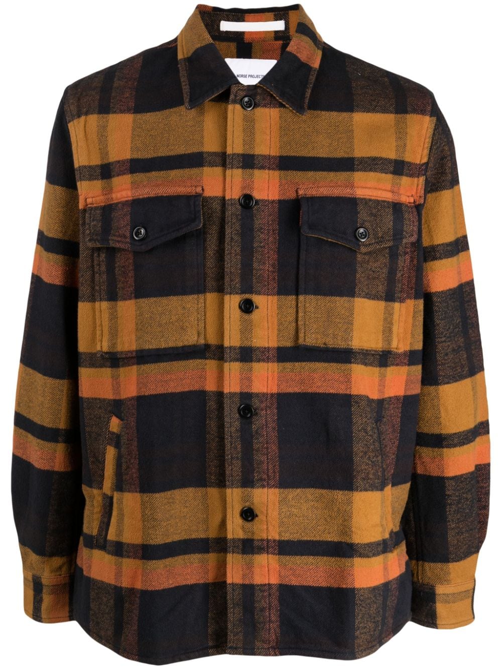 Norse Projects Julian plaid-check shirt jacket - Orange von Norse Projects