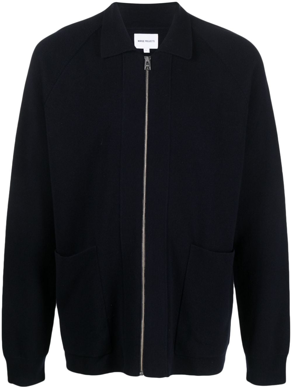 Norse Projects zip-up fine-knit cardigan - Blue von Norse Projects