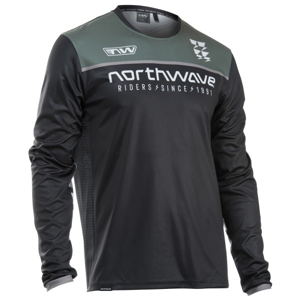 Northwave - Edge 2 Jersey Long Sleeve - Velotrikot Gr 3XL;4XL;L;M;XL;XXL grau/schwarz;oliv von Northwave