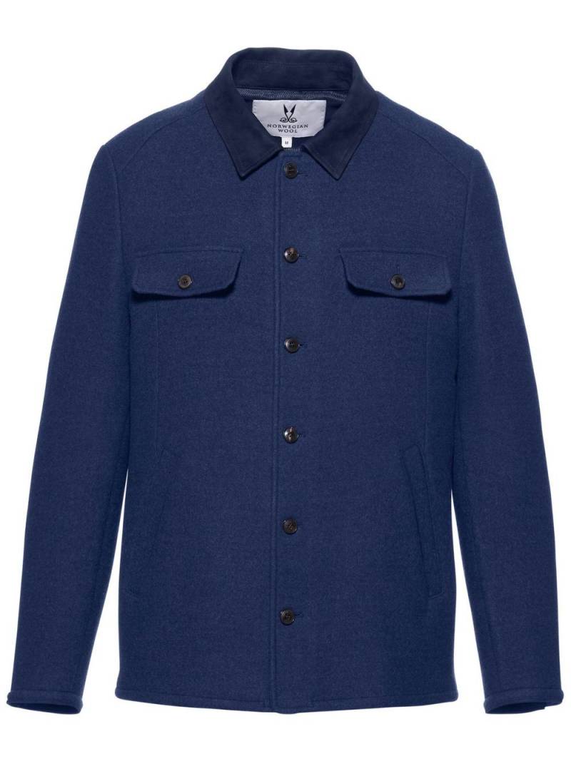 Norwegian Wool Oslo wool shirt jacket - Blue von Norwegian Wool