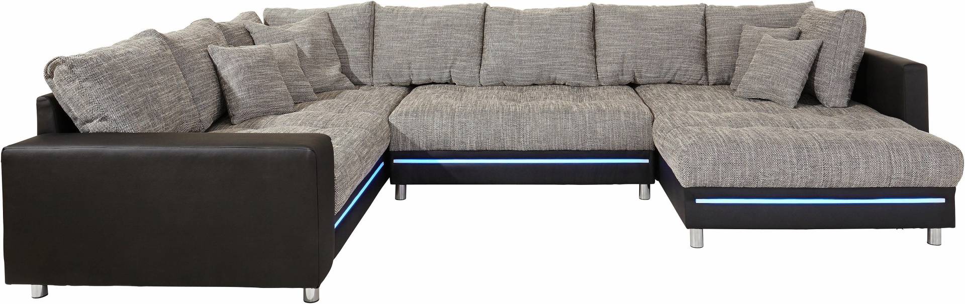Mr. Couch Wohnlandschaft »Tobi U-Form«, wahlweise mit Kaltschaum (140kg Belastung/Sitz) und RGB-Beleuchtung von Mr. Couch
