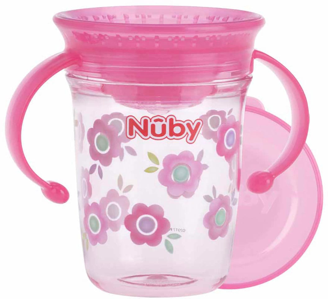 Nuby Kinderbecher »360° Trinklerntasse 240ml, pink« von Nuby