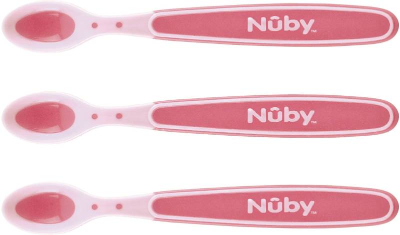 Nuby Kinderlöffel »Breilöffel Soft Flex, 3er Set, pink«, (Set, 3 tlg.) von Nuby