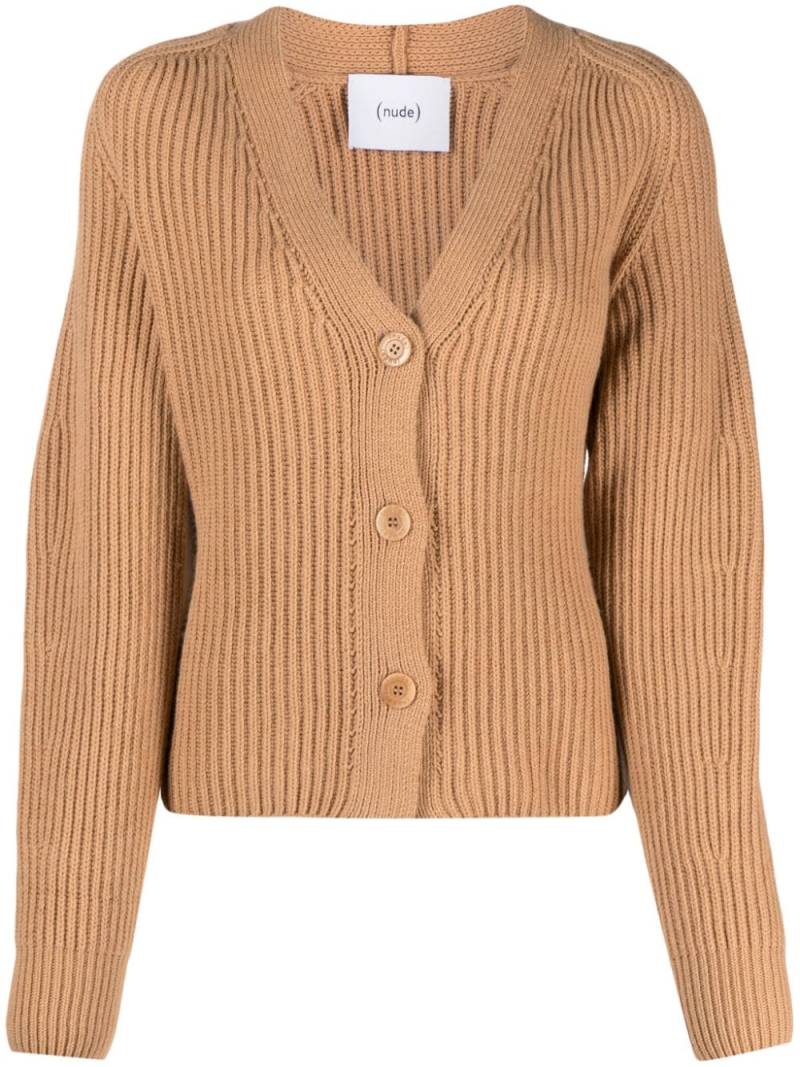 Nude V-neck ribbed-knit cardigan - Neutrals von Nude