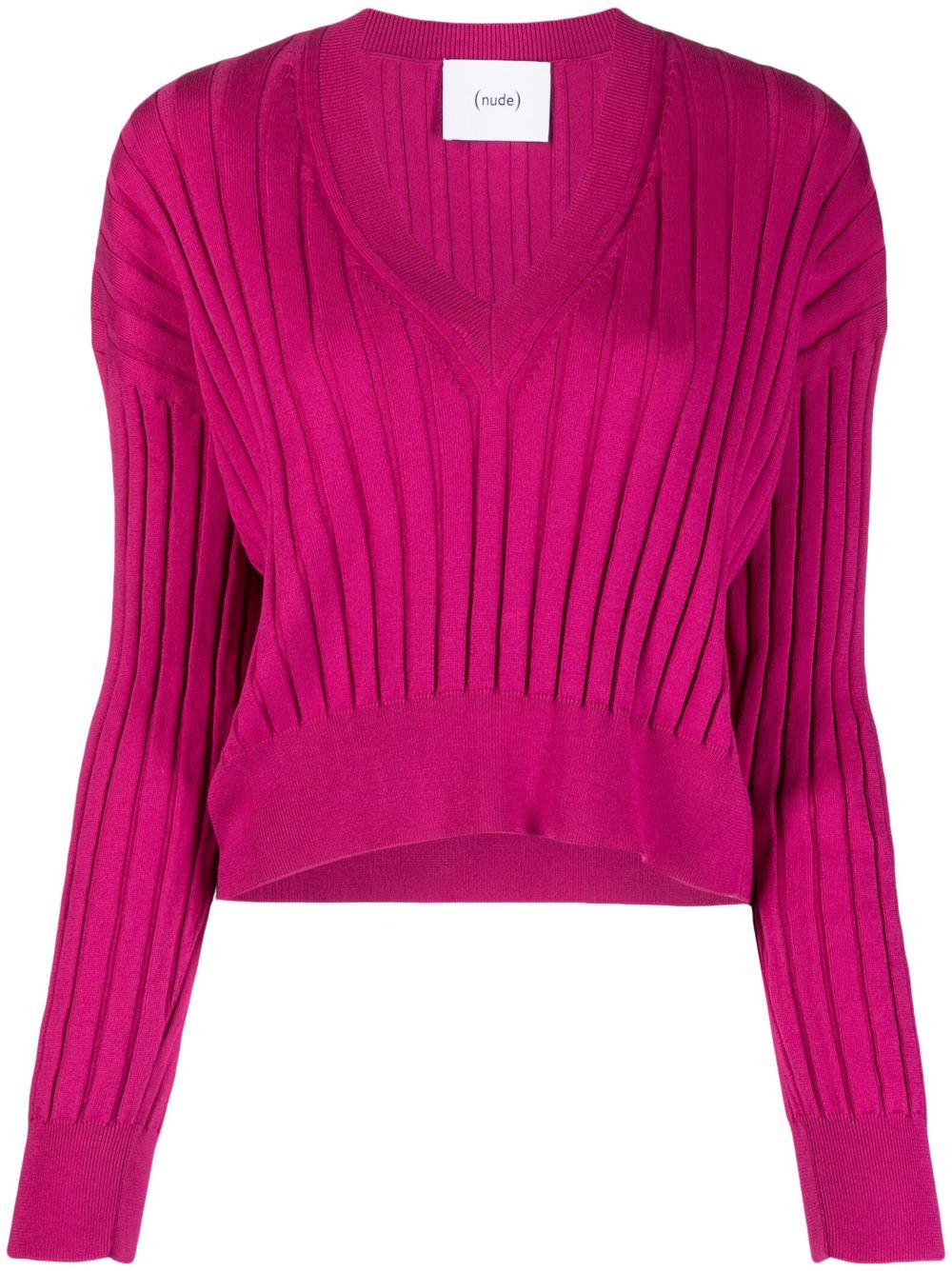 Nude V-neck ribbed-knit top - Pink von Nude