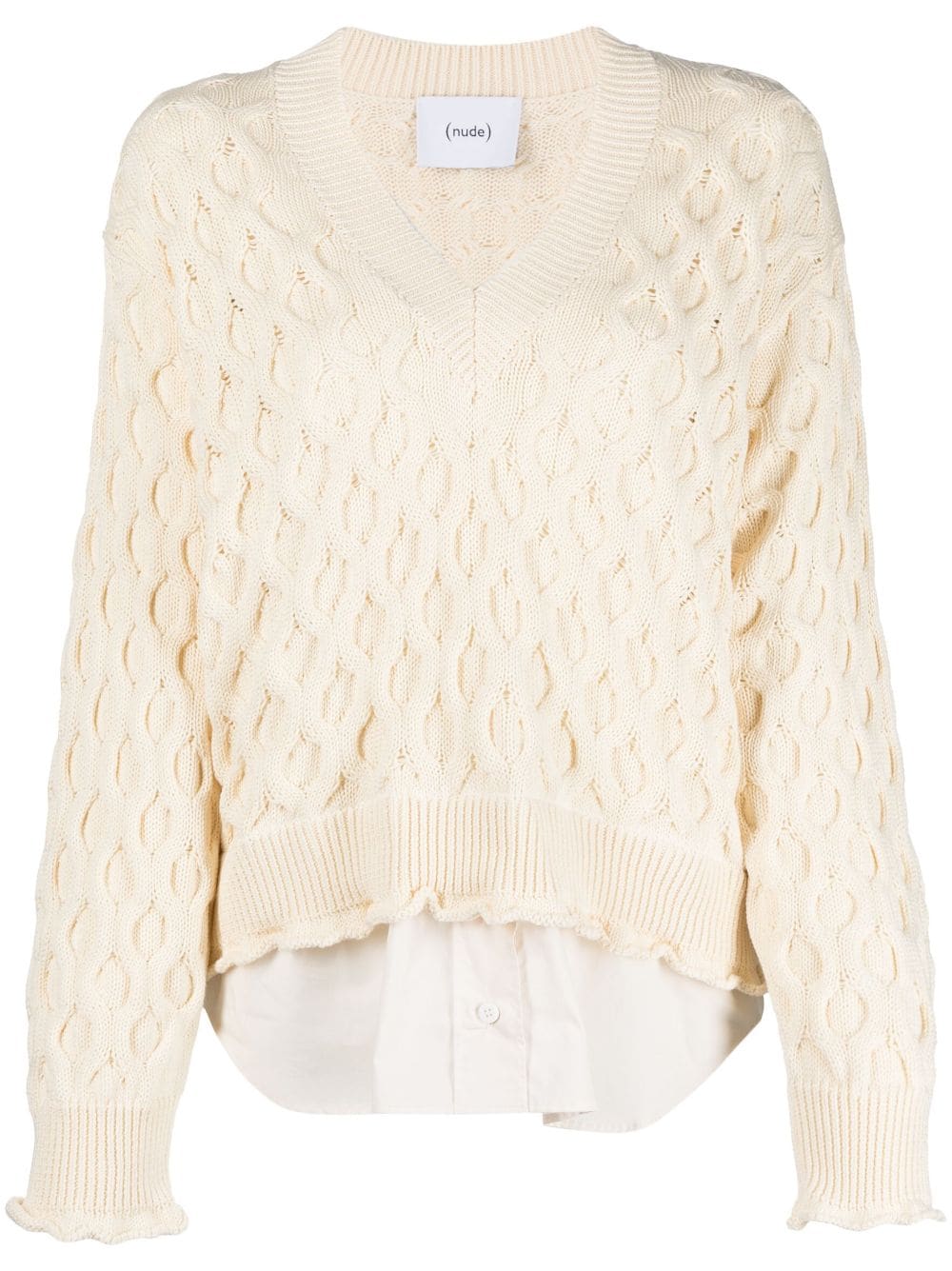 Nude V-neck layered-effect jumper - White von Nude