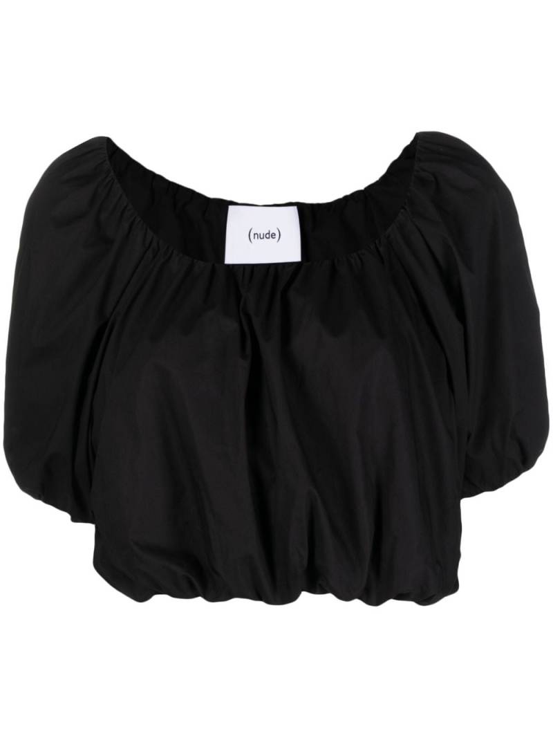 Nude ruched cropped top - Black von Nude