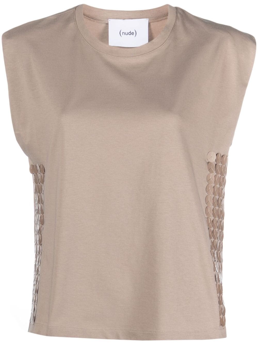 Nude sequin-embellished cotton T-shirt - Neutrals von Nude