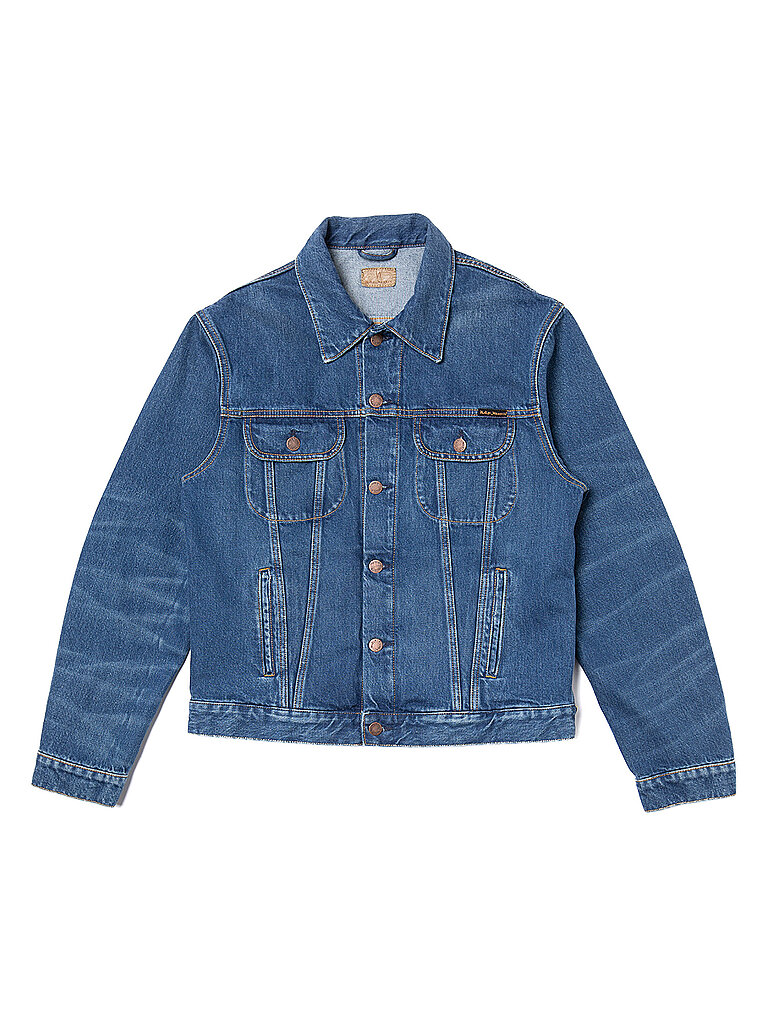 NUDIE JEANS Jeansjacke DANNY GREASE blau | L von Nudie Jeans