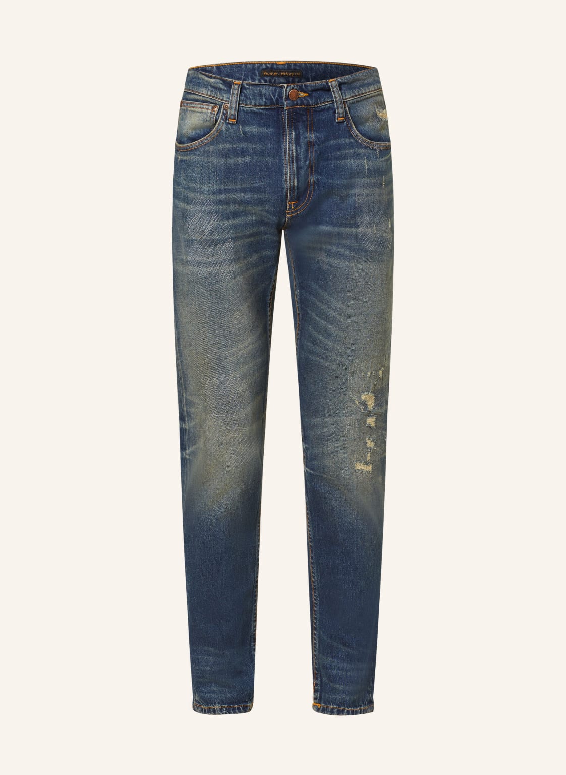 Nudie Jeans Destroyed Jeans Lean Dean Slim Fit blau von Nudie Jeans