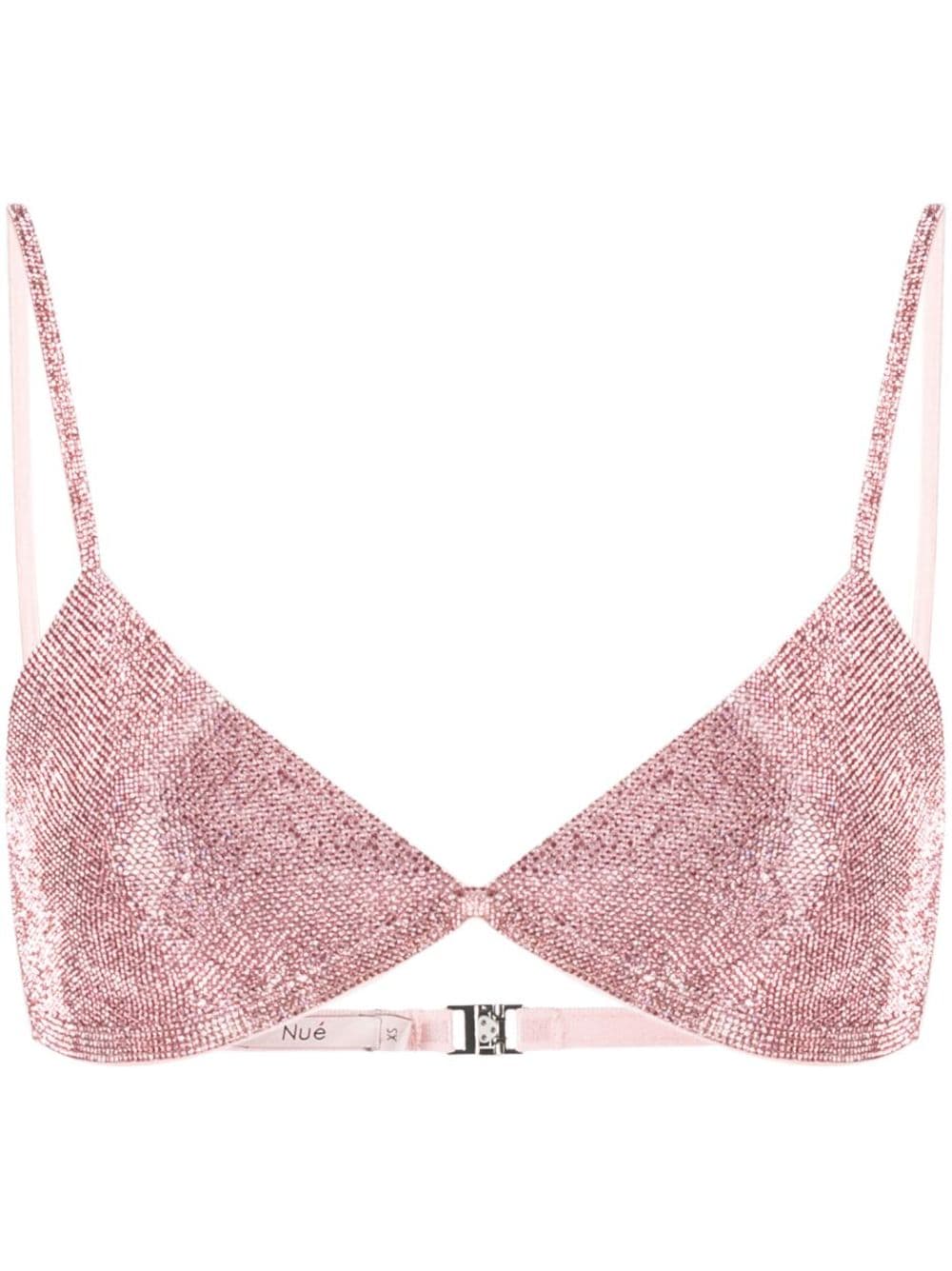 Nuè rhinestone-embellished silk bra top - Pink von Nuè