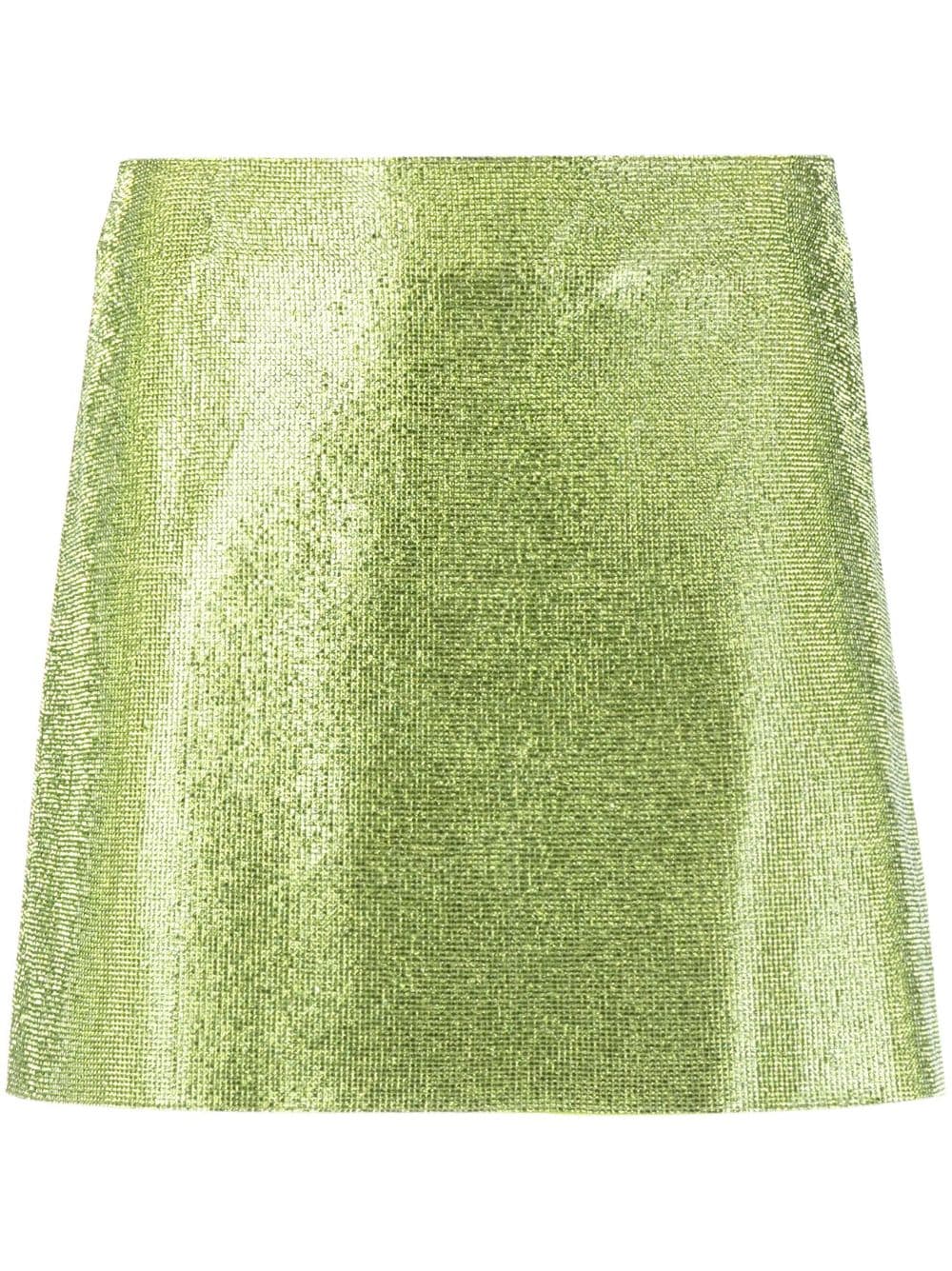 Nuè rhinestone-embellished silk mini skirt - Green von Nuè