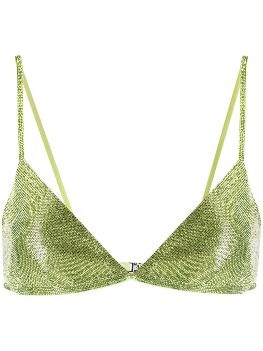 Nuè rhinestone embellished triangle bra top - Green von Nuè