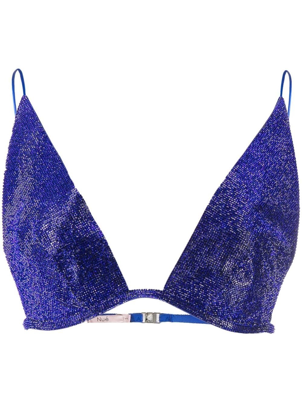 Nuè silk rhinestone bra top - Blue von Nuè