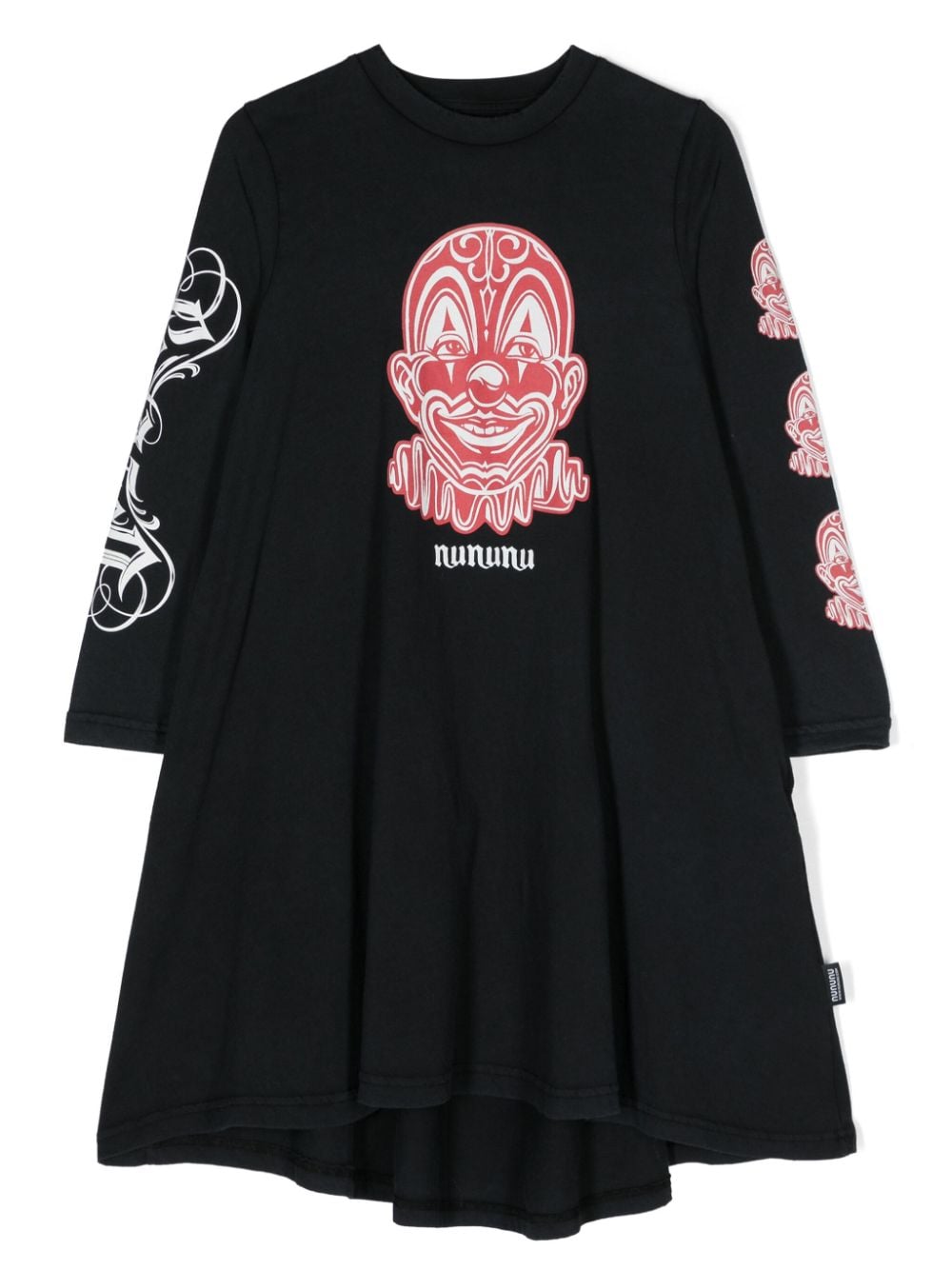 Nununu Clown-print cotton dress - Black von Nununu