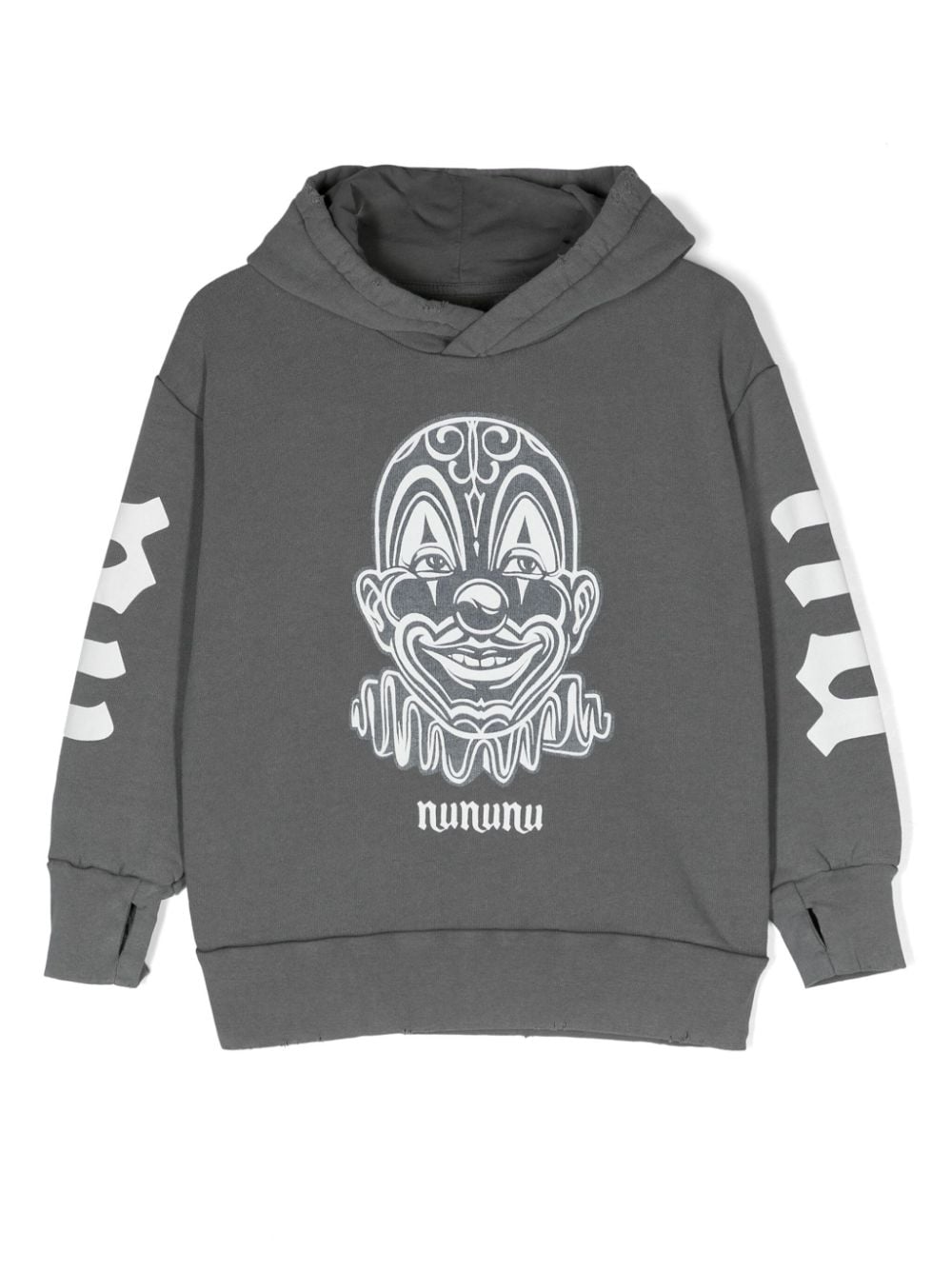 Nununu illustration-print cotton hoodie - Grey von Nununu