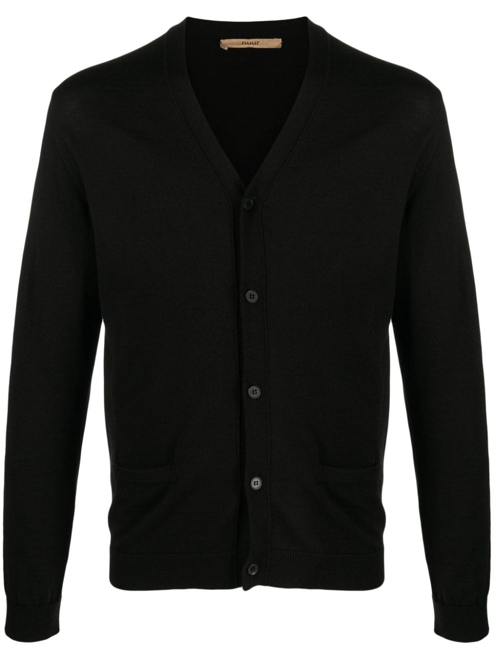 Nuur V-neck merino cardigan - Black von Nuur