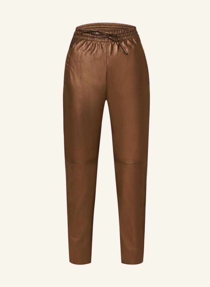 Oakwood 7/8-Lederhose Im Jogging-Stil gold von OAKWOOD