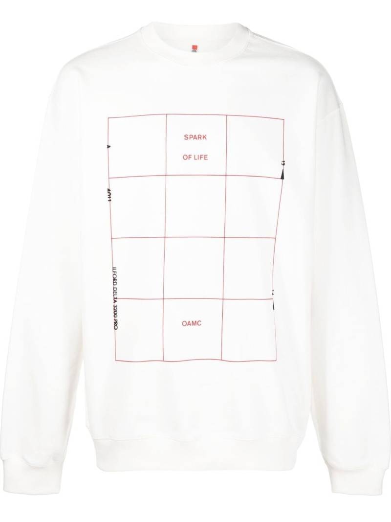 OAMC graphic-print cotton sweatshirt - White von OAMC