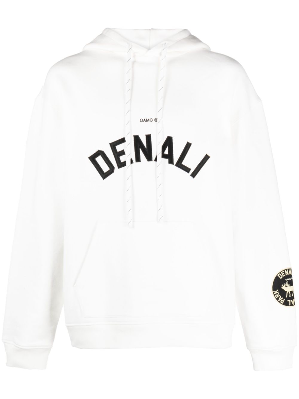 OAMC logo-embroidered drawstring hoodie - White von OAMC