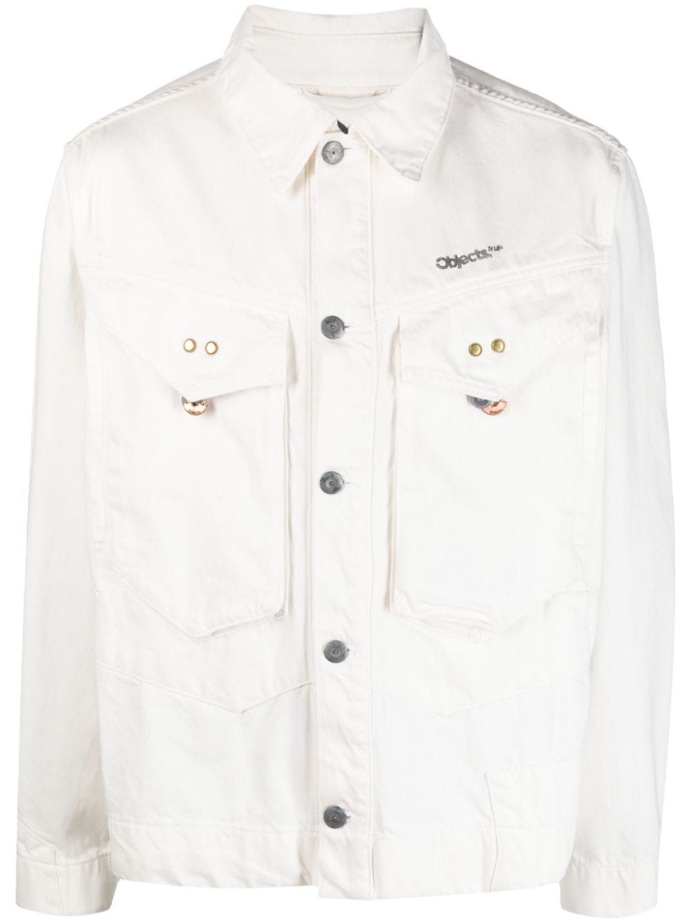 OBJECTS IV LIFE logo-print denim jacket - White von OBJECTS IV LIFE