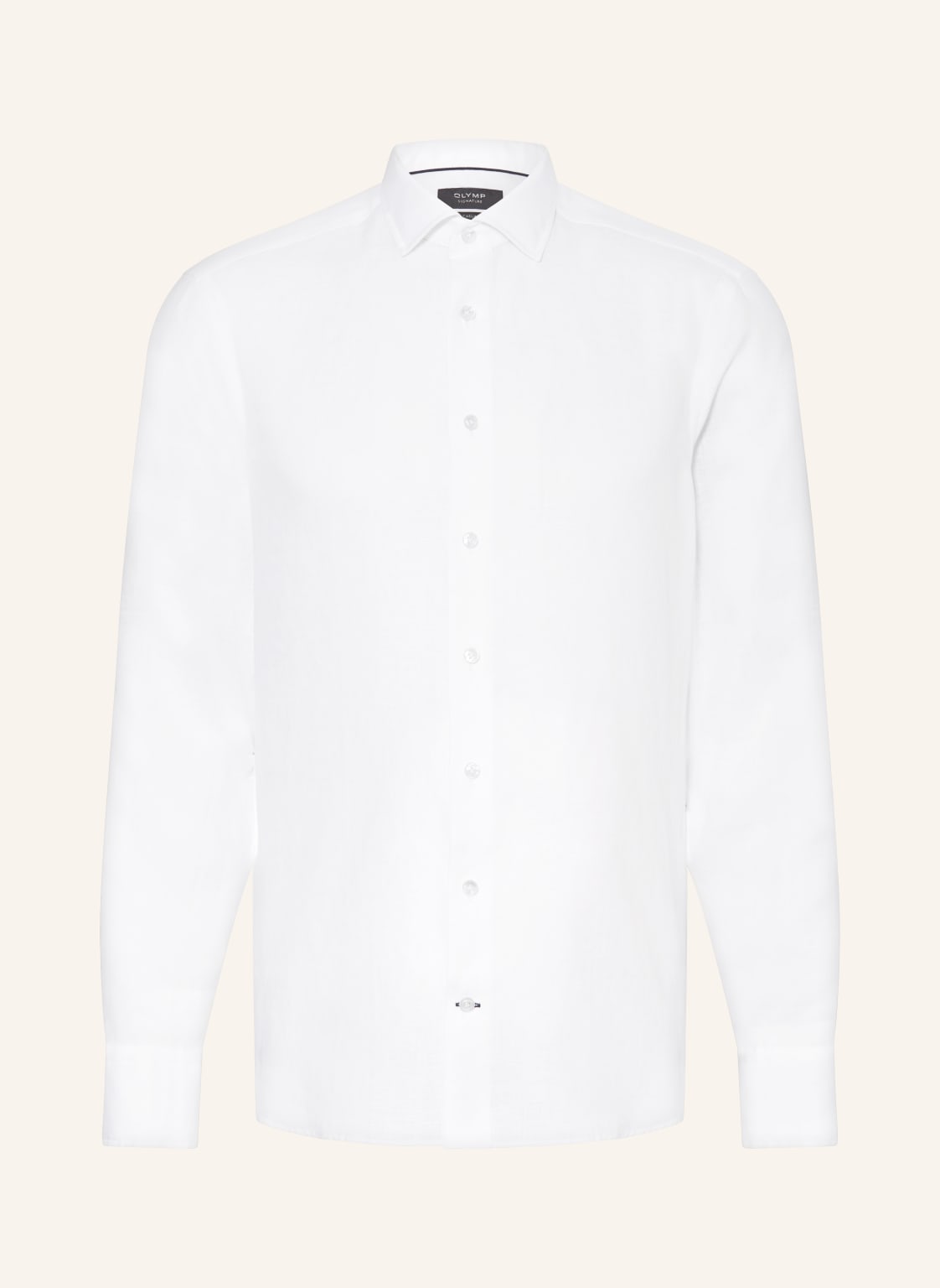 Olymp Signature Leinenhemd Tailored Fit weiss von OLYMP SIGNATURE