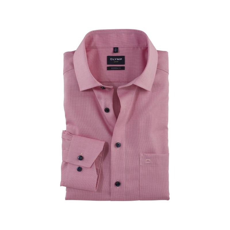 Hemd, Modern Fit, Langarm Herren Rosa 41 von OLYMP