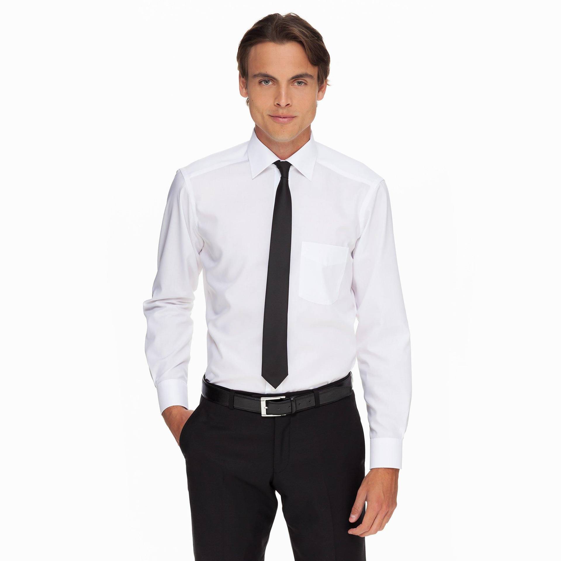 Hemd, Modern Fit, Langarm Herren Weiss 39 von OLYMP