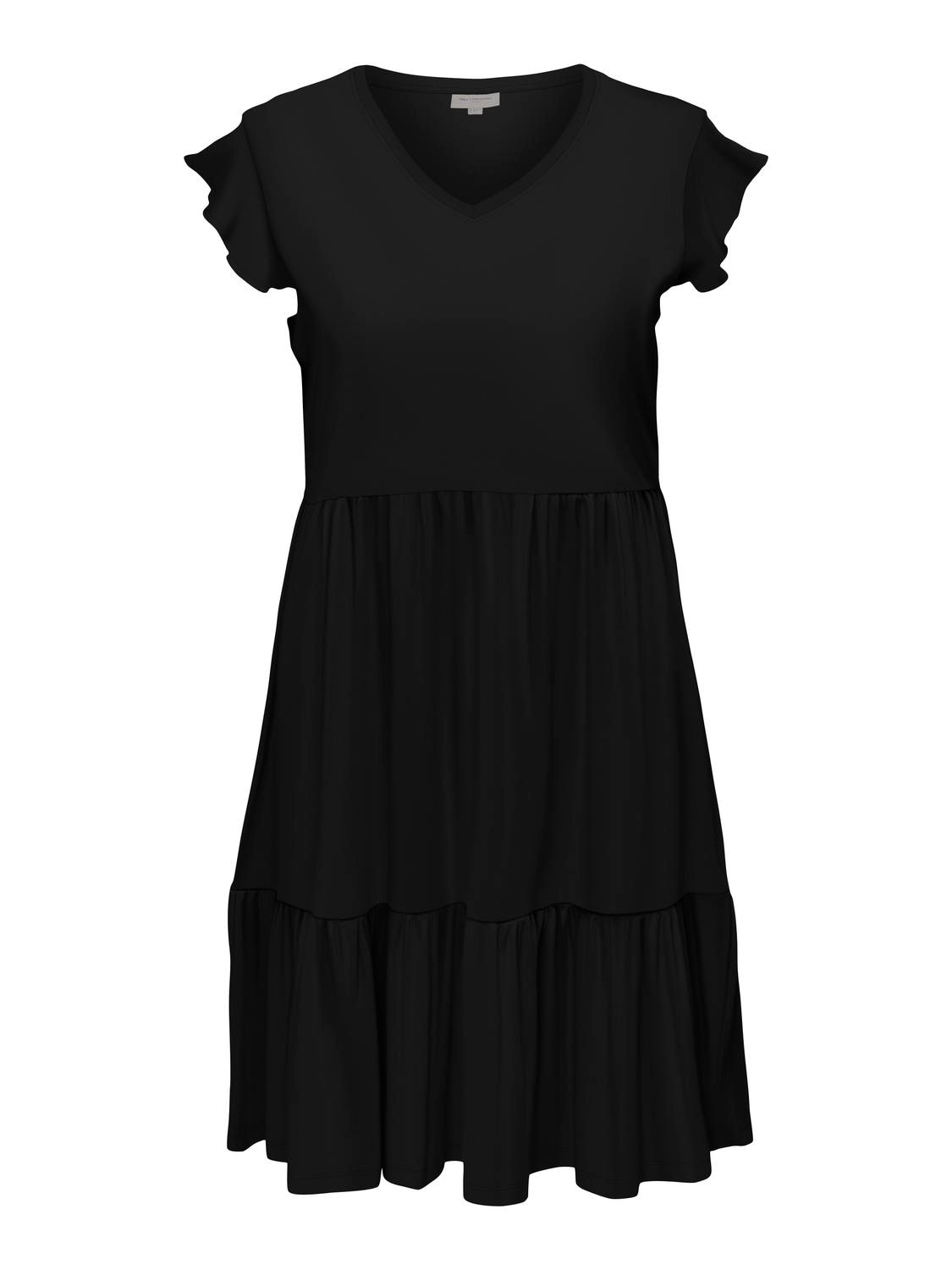 ONLY CARMAKOMA Jerseykleid »CARMAY LIFE CAP SL FRILL DRESS JRS NOOS« von ONLY CARMAKOMA