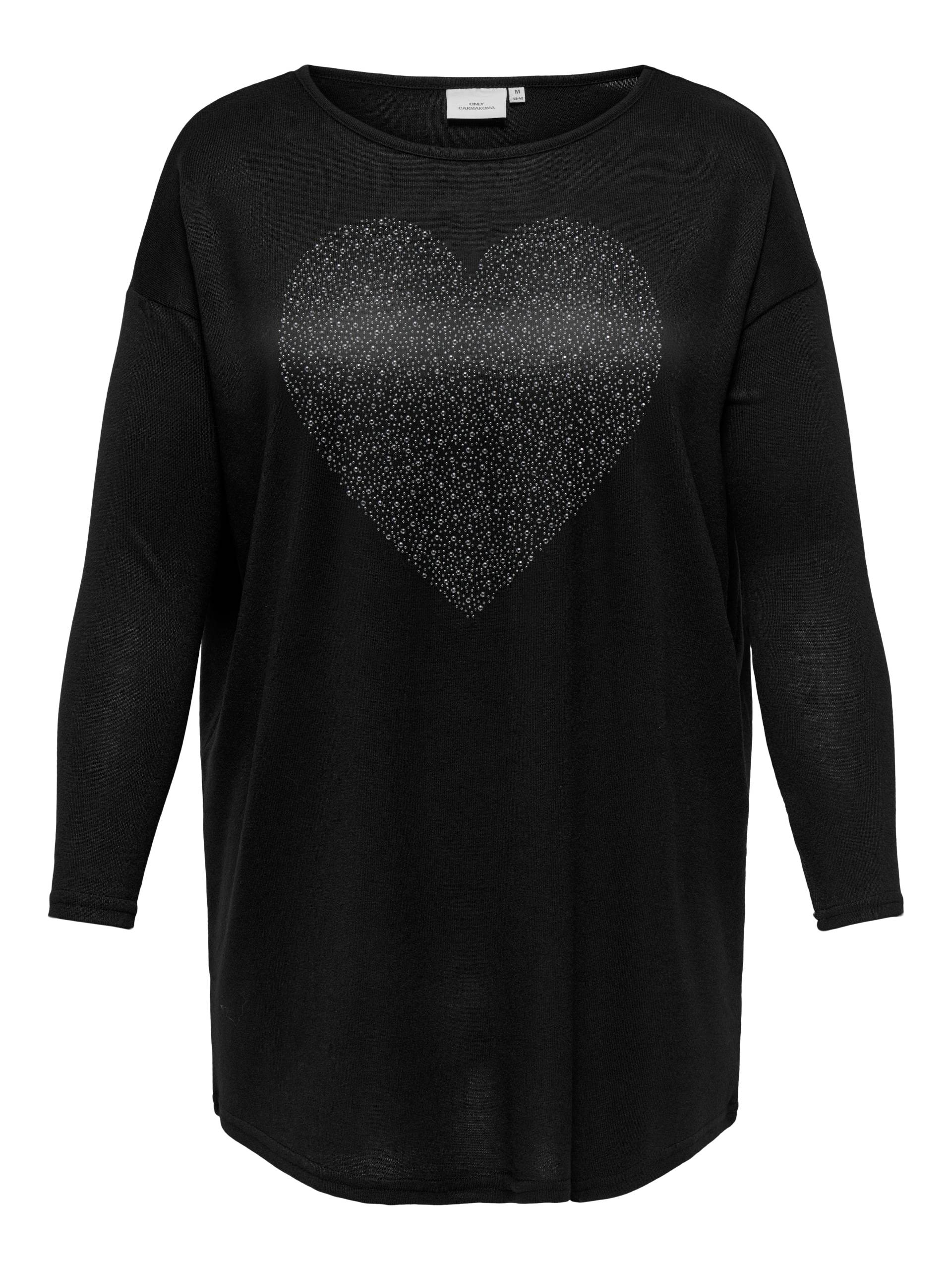 ONLY CARMAKOMA Langarmshirt »CARALBA LS LONG TOP JRS«, mit Glitzernieten von ONLY CARMAKOMA