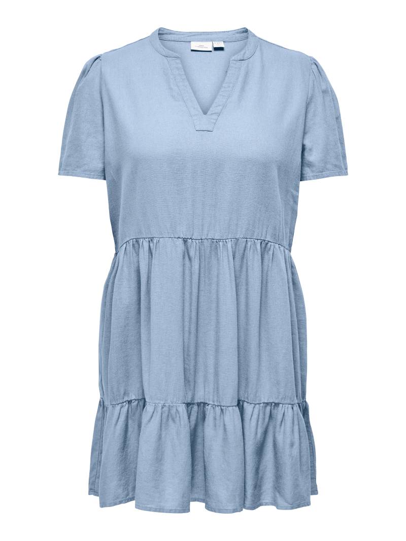 ONLY CARMAKOMA Minikleid »CARTIRI-CARO S/S V-NECK LIN DRESS TLR«, mit Volant im Tunika Style von ONLY CARMAKOMA