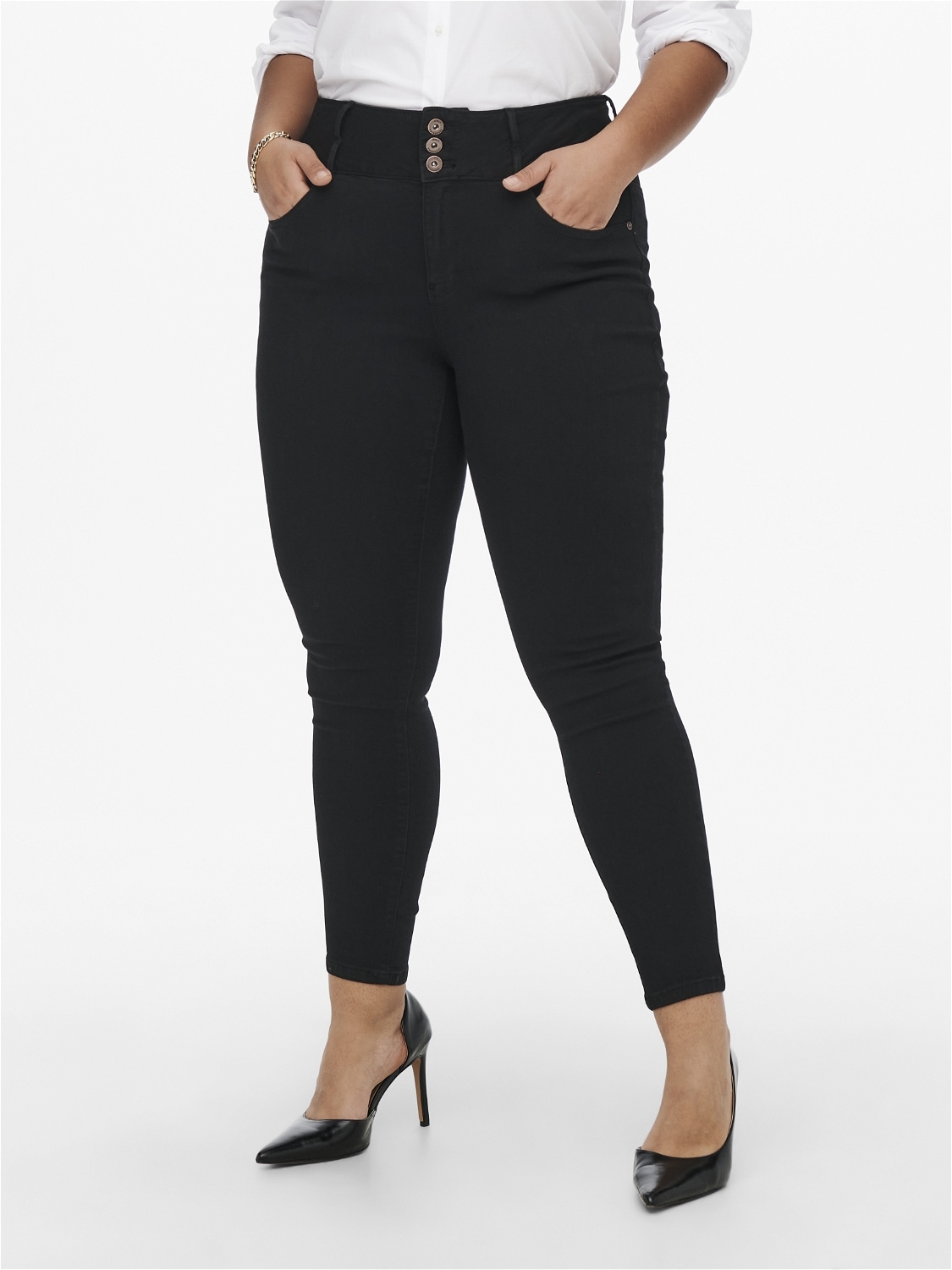 ONLY CARMAKOMA Skinny-fit-Jeans »CARANNA LIFE HW SK ANK JEANS BLACK NOOS« von ONLY CARMAKOMA