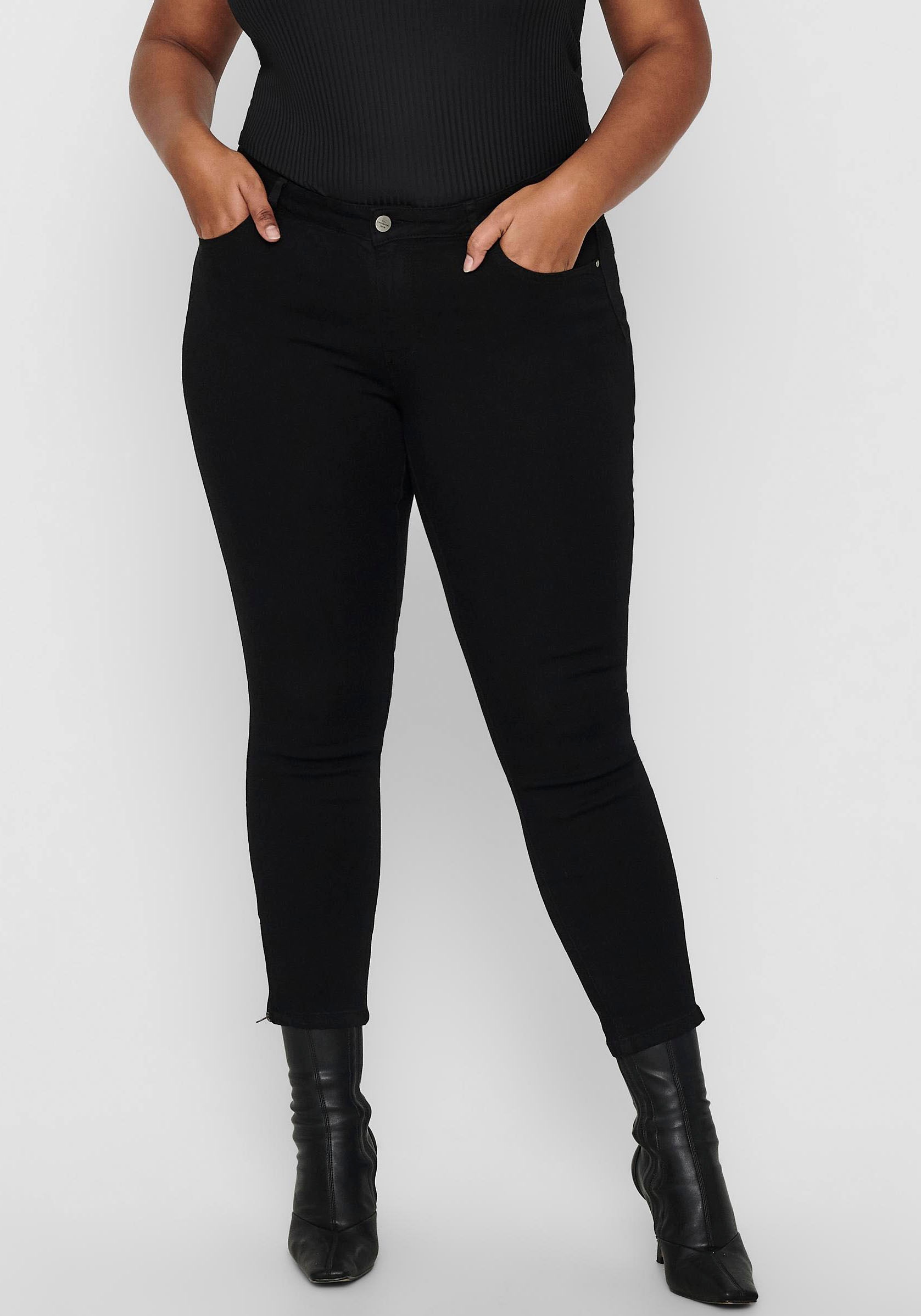 ONLY CARMAKOMA Skinny-fit-Jeans »CARKARLA REG SK ANKLE ZIP JNS« von ONLY CARMAKOMA