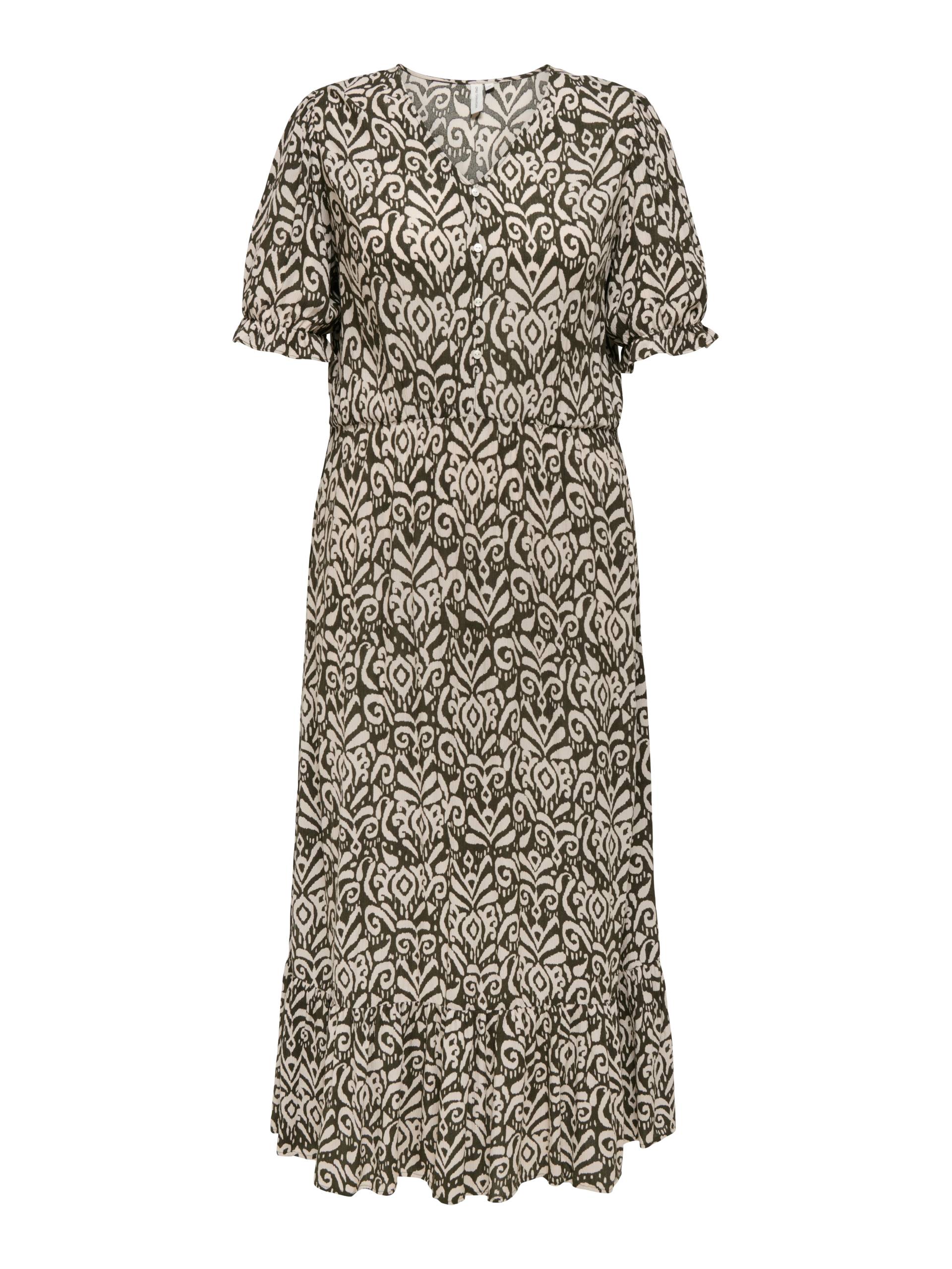ONLY CARMAKOMA Sommerkleid »CARCHIANTI S/S CALF DRESS WVN NOOS«, mit Volant von ONLY CARMAKOMA