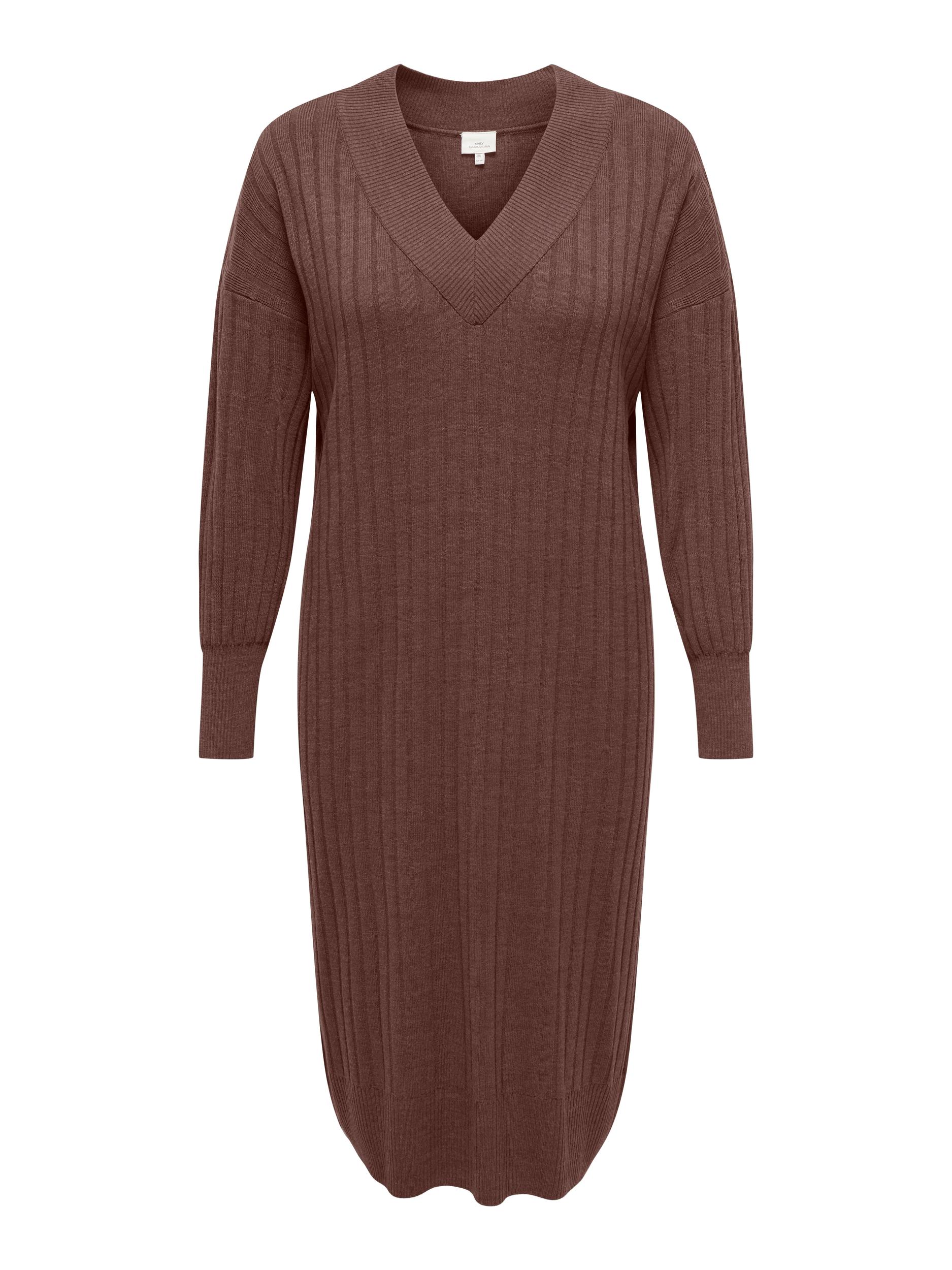 ONLY CARMAKOMA Strickkleid »CARNEW TESSA L/S MIDI V DRESS NOOS KNT« von ONLY CARMAKOMA