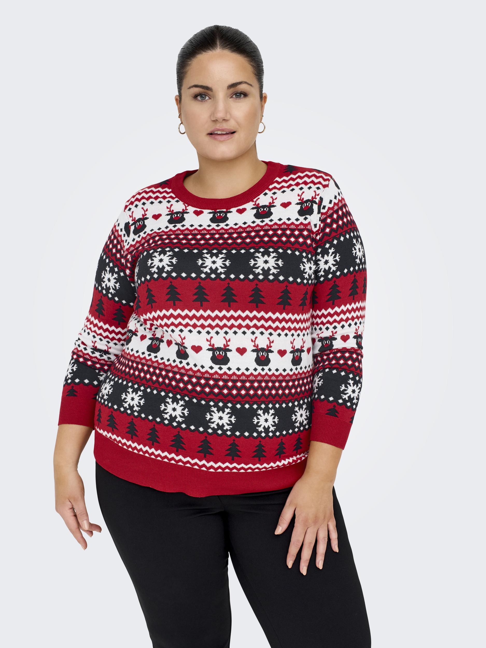 ONLY CARMAKOMA Strickpullover »CARXMAS REINDEER LS O-NECK KNT« von ONLY CARMAKOMA