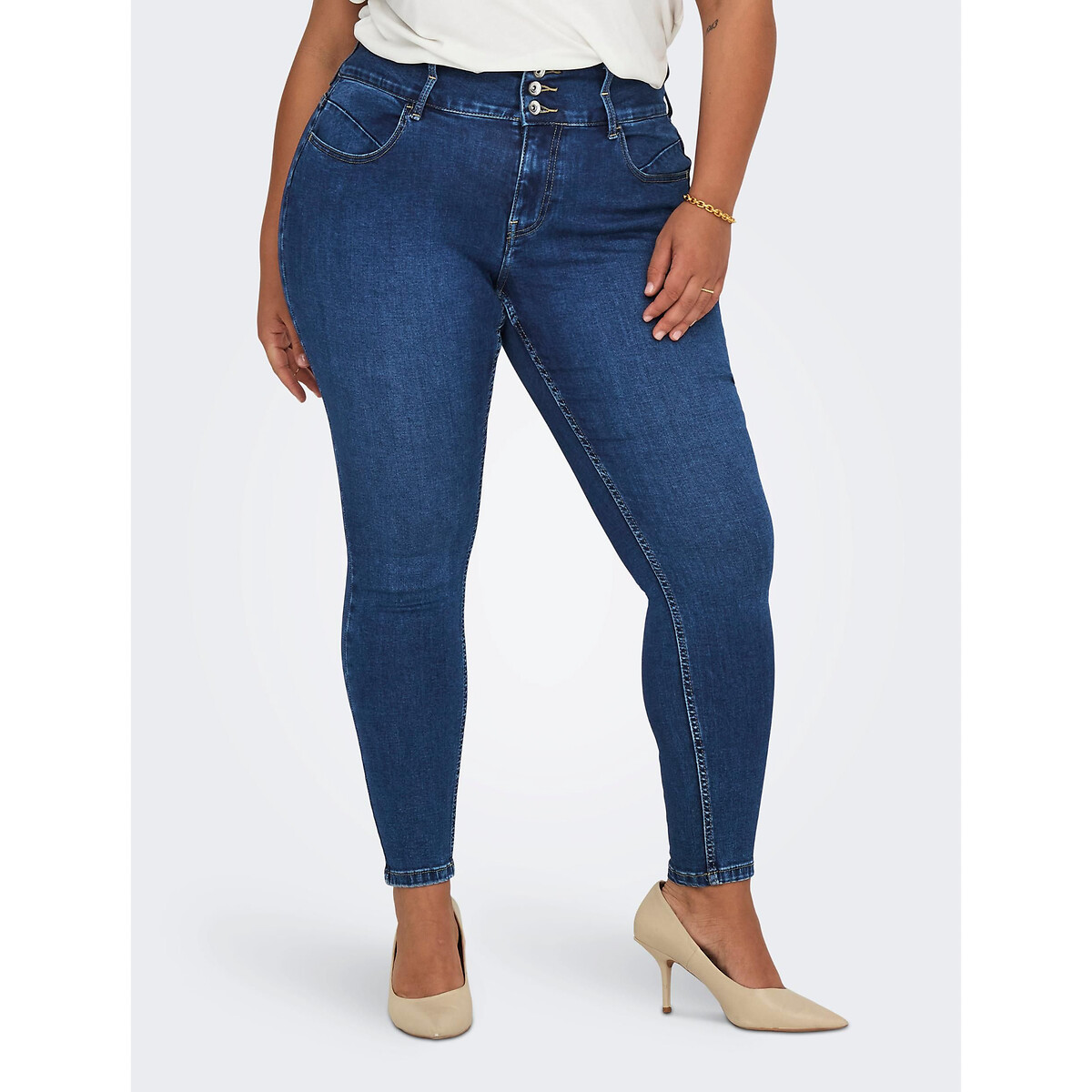 Skinny-Jeans, hoher Bund von ONLY CARMAKOMA