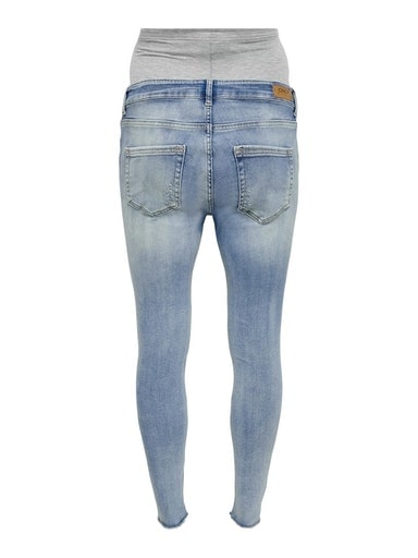 ONLY MATERNITY Umstandsjeans »OLMBLUSH MID SK RAW ANKLE DNM NOOS«, mit Destroyed Effekt von ONLY MATERNITY