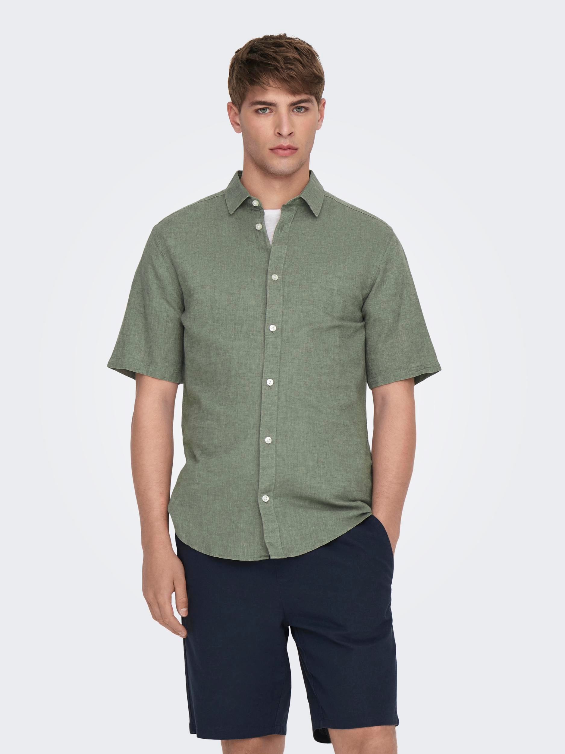 ONLY & SONS Kurzarmhemd »ONSCAIDEN SS SOLID LINEN SHIRT NOOS« von ONLY & SONS