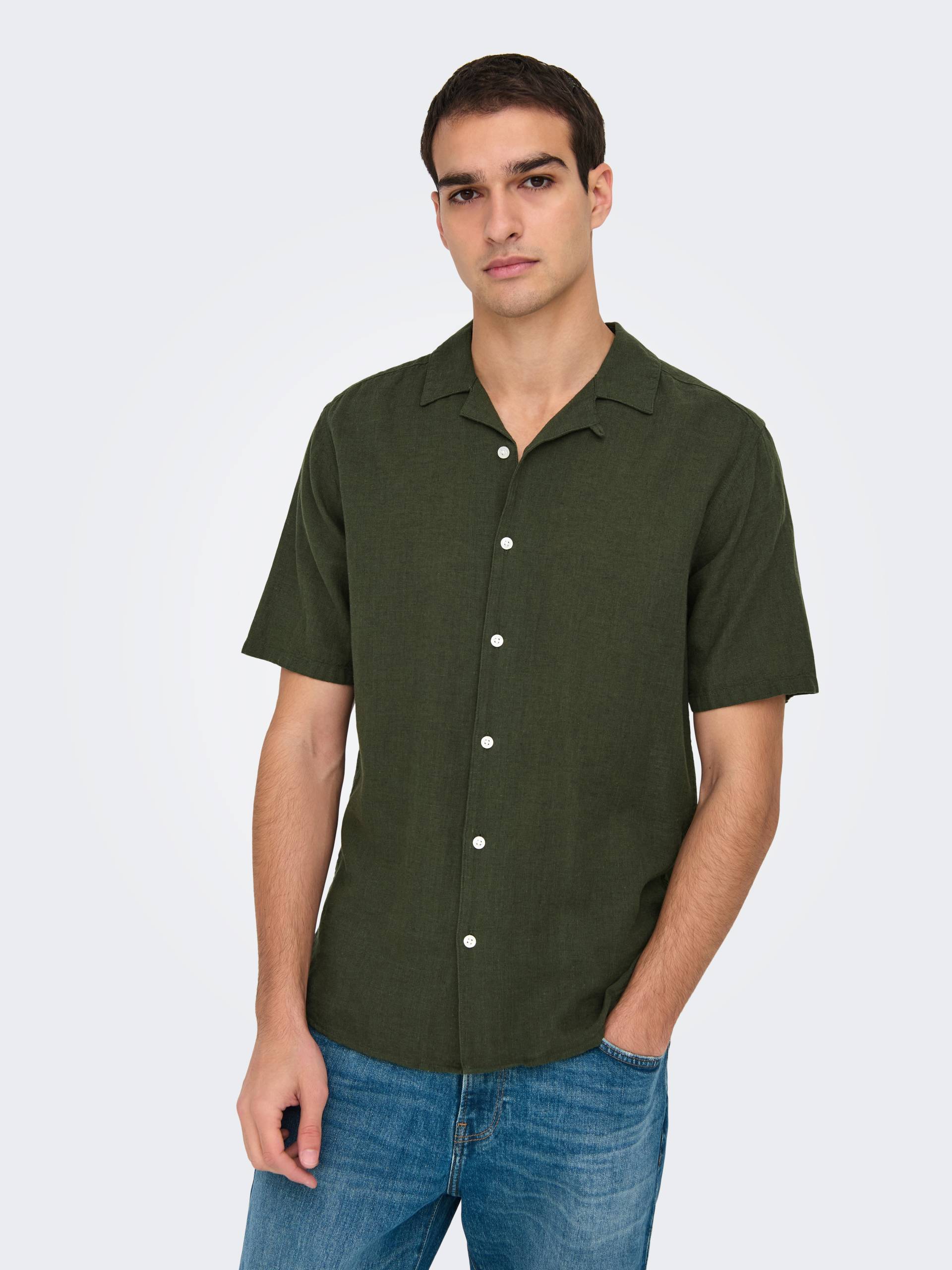 ONLY & SONS Kurzarmhemd »ONSCAIDEN SS SOLID RESORT LINEN NOOS« ONLY & SONS Kurzarmhemd »ONSCAIDEN SS SOLID RESORT LINEN NOOS« von ONLY & SONS