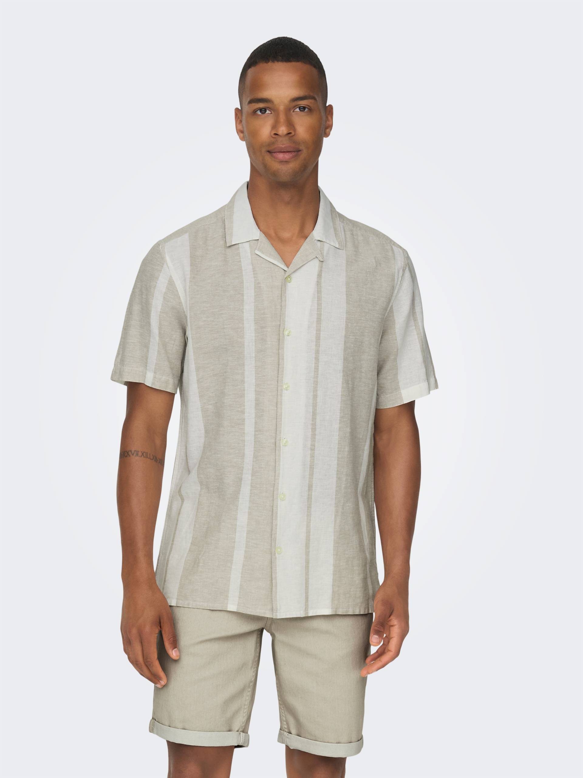 ONLY & SONS Kurzarmhemd »ONSCAIDEN SS STRIPE LINEN RESORT NOOS« von ONLY & SONS