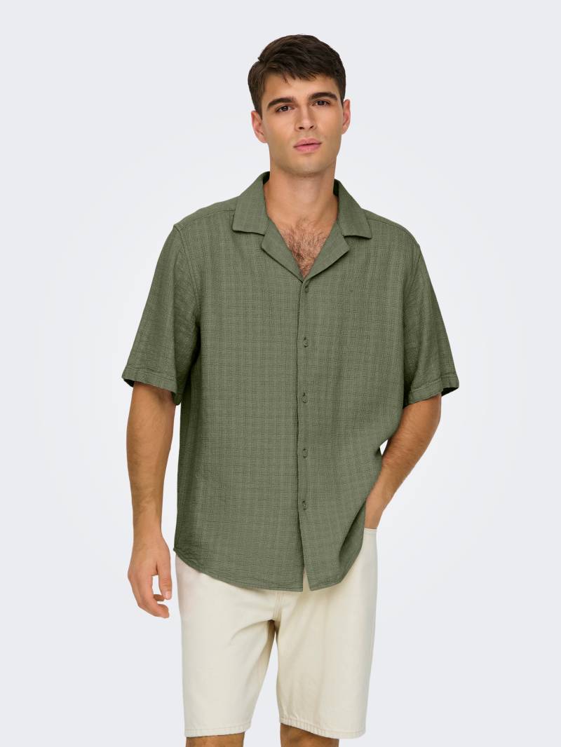 ONLY & SONS Kurzarmhemd »ONSLATHAM RLXSS RESORT LINEN STRUC 0257« von ONLY & SONS