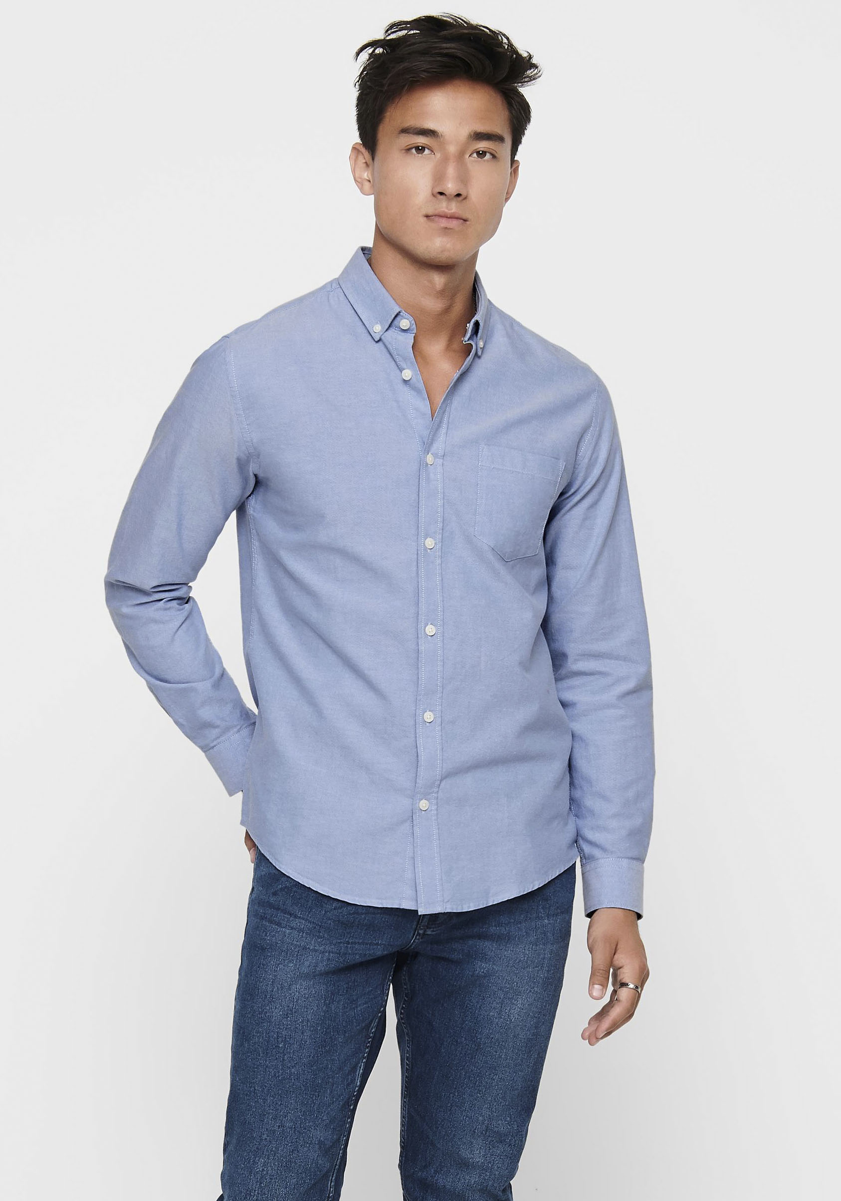 ONLY & SONS Langarmhemd »ONSALVARO SLIM LS OXFORD SHIRT« von ONLY & SONS